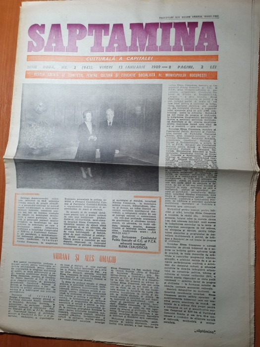 saptamana 13 ianuarie 1989-articol nadia comaneci,vibrant omagiu elena ceausescu