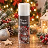 Spray decorativ Sersimo cu sclipici argintiu, 125 ml, pentru Craciun si proiecte DIY