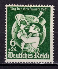 ✅ ( S44 ) Germania Reich 1941 &quot; Ziua Marcii Postale &quot; serie completa Michel 762 , nestampilat/negumat