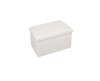 Taburet alb cu spatiu depozitare, textura teddy moale, capac rabatabil, 60x36x36 cm, ideal living dormitor
