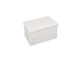 Taburet, Textura Teddy Alba, Capac Rabatabil, 60x36x36 c