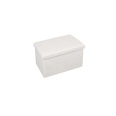 Taburet, Textura Teddy Alba, Capac Rabatabil, 60x36x36 c