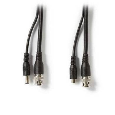 Cablu coaxial securitate RG59 20m cu alimentare cu mufe BNC +DC foto