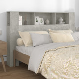 Tăblie de pat cu dulap, gri beton, 160x18,5x104,5 cm, vidaXL