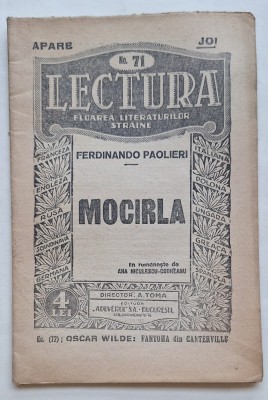 LECTURA nr. 71 &amp;ndash; Ferdinando Paolieri: Mocirla &amp;ndash; Adevărul S.A., București, interbelic foto