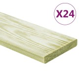 Plăci de pardoseală 24 buc. 2,88 m&sup2; 1 m, lemn masiv pin tratat