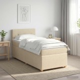 Cumpara ieftin Pat boxspring cu saltea cu headboard Crem 80 x 200 cm Tesatura