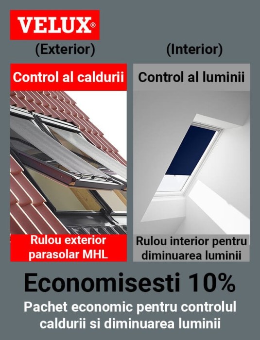 Pachet rulou exterior MHL+ rulou interior RHZ, Velux Confort Standard(ROZ)