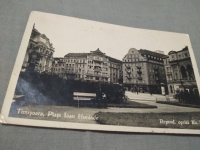 CARTE POSTALA TIMISOARA PIATA IOAN HUNIADE CIRCULATA IN 1936 foto