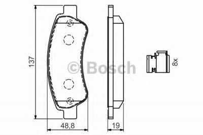 Set placute frana,frana disc PEUGEOT BOXER platou / sasiu (2006 - 2016) BOSCH 0 986 494 604 foto