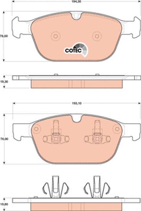 TRW GDB1821 COTEC set placute frana,frana disc
