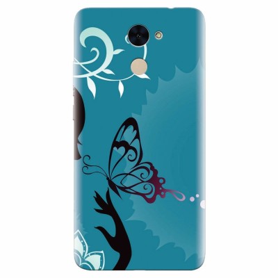 Husa silicon pentru Huawei Enjoy 7 Plus, Blue Butterfly foto