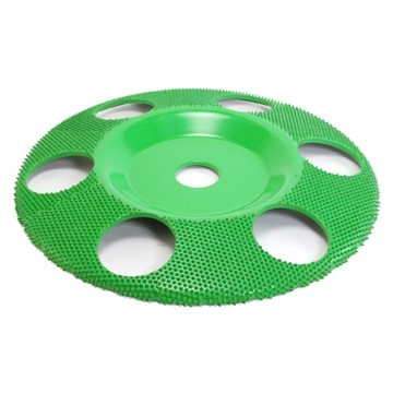 Disc sculptura in lemn Saburr &Oslash; 180 mm Plat Aspru cu gauri