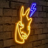 Cumpara ieftin Decoratiune luminoasa LED de perete Pikachu Galben 29x46x2 cm
