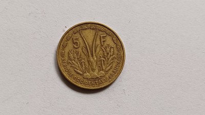 Africa Occidentala Franceza-5 Francs 1956 foto