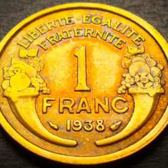 Moneda istorica 1 FRANC - FRANTA, anul 1938 *cod 4042 B