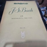 Partitura 15 inventiuni la trei voci, piano solo - J.S. Bach