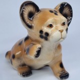 Pui tigru, leopard - bibelou portelan romanesc vechi, vintage