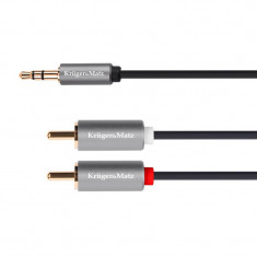 Cablu Kruger Matz 2 x RCA tata - 1 x jack 3.5 mm, stereo, lungime 3 m