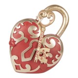 Cumpara ieftin Decoratiune Inimioara polirasina aurie rosie 22x9x30 cm