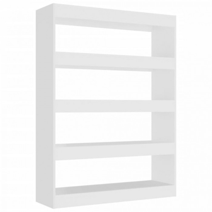 Bibliotecă/Separator cameră, alb, 100x30x135 cm