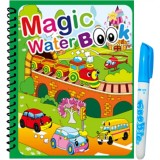 Carte reutilizabila de colorat cu apa Magic Water Book- vehicule, Oem