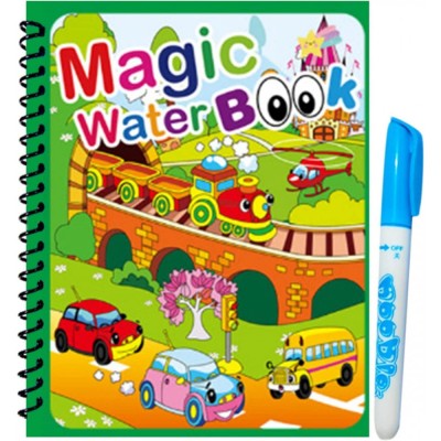 Carte reutilizabila de colorat cu apa Magic Water Book- vehicule foto