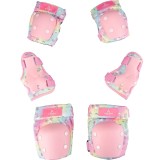 Set protectii cu genunchiere, cotiere si aparatori incheieturi, Action One Candy, Roz