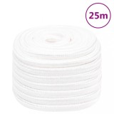 VidaXL Fr&acirc;nghie de barcă, alb complet, 20 mm, 25 m, polipropilenă