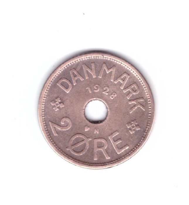 Moneda Danemarca 2 ore 1928, stare buna, curata