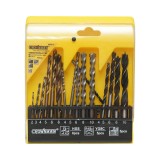 Set 16 burghie 2-10mm cu tija cilindrica pentru lemn, metal, beton Crownman