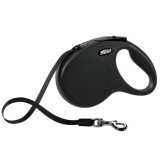 Lesa Flexi Classic, cu banda, marimea S, 5m/15kg, Negru