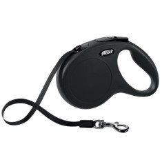 Lesa Flexi Classic, cu banda, marimea S, 5m/15kg, Negru