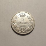 Serbia 2 Dinara Dinari 1904 AUNC Piesa de Colectie, Europa