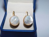 Cercei noi, House of Pearls , perle apa dulce , sidef, argint, gold vermeil , ambalaj original