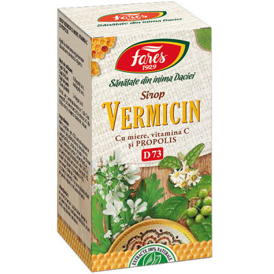 Sirop Vermicin cu Miere, Propolis si Vit.C Fares 100ml foto