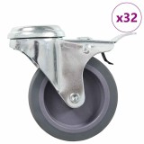 vidaXL Roți pivotante cu gaură pentru șurub, 32 buc., 75 mm 277860