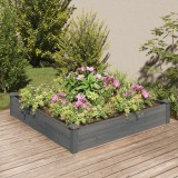 VidaXL Strat grădină &icirc;nălțat cu căptușeală gri 120x120x25 cm lemn brad