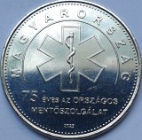 Moneda 50 Forint Ungaria 2023, 75 Ani Serviciul Ambulanta, UNC, Neagra
