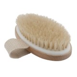 Cumpara ieftin Perie de masaj pentru exfoliere si periaj uscat, cu peri naturali din agave, pentru curatarea porilor, stimularea circulatiei si relaxare, 12.5 x 6.5