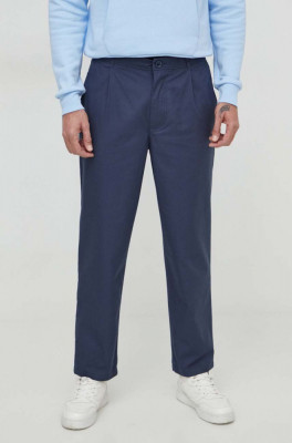 Desigual pantaloni barbati, culoarea albastru marin, drept foto
