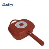 Tigaie Dubla Aluminiu Heinner Calabria 30x12.5cm, Ceramica, Inductie, Capac, Grill