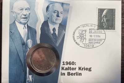 GERMANIA DEMOCRATA - DDR - FDC SI MONEDA 20 MARK 1972, WILHELM PIECK, STARE UNC foto