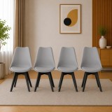 Set 4 scaune bucatarie si living Artool Mark, gri, 49x55,5x82,5 cm