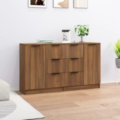 vidaXL Servante, 2 buc., stejar maro, 60x30x70 cm, lemn prelucrat 3115795