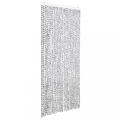 Perdea insecte, gri deschis &amp;amp; gri inchis, 100x220 cm, chenille foto