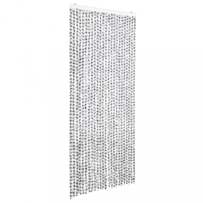 Perdea insecte, gri deschis &amp; gri inchis, 100x220 cm, chenille
