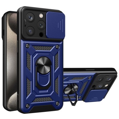 Husa iPhone 15 Pro Max protectie camera Techsuit CamShield Series, albastru foto