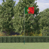 Steag Portugalia si stalp din aluminiu, 5,55 m GartenMobel Dekor, vidaXL