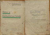 Trasian Braileanu , Statul si Comuniattea morala , Cernauti , 1937 , editia 1